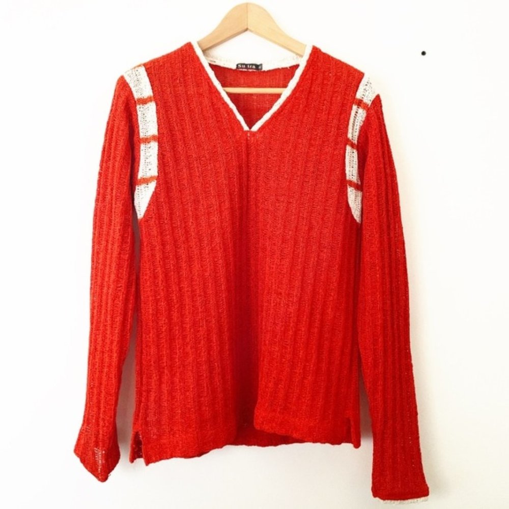 Vintage Orange Chunky Knit Hippie Sweater